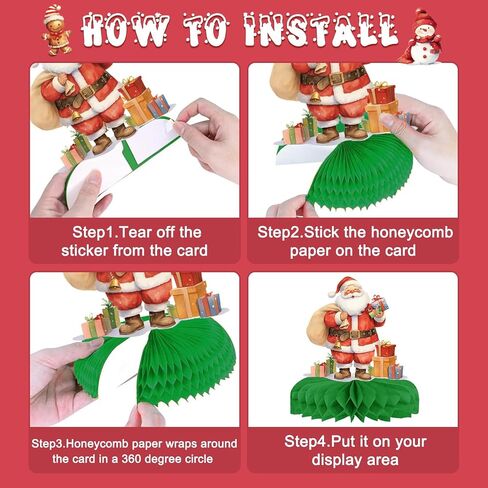 9 Pcs Christmas Decor Indoor, Christmas Party Decorations Table, Christmas Centerpieces for Tables Party, Christmas Table Decor Centerpiece Honeycomb Set Christmas Party Supplies Ornaments in Saudi Arabia