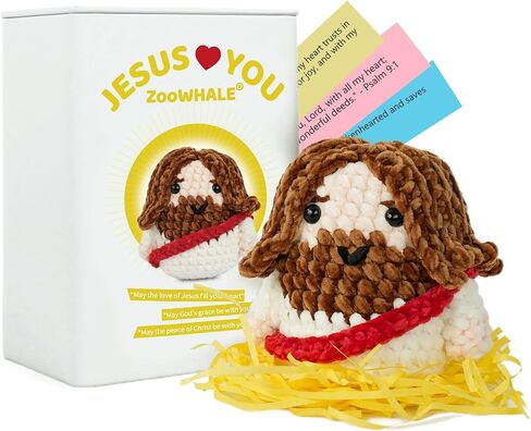 Little Jesus Figures, 5" Handmade Crochet Jesus Plush Doll ,Christian Gifts for Women and Men, Emotional Support Crochet Plush Toy for Coworkers and Friend, Sister Birthday Unique Gifts,Get Well Gifts for Mom and Grandma, Perfect for Easter, Christmas, an in Saudi Arabia