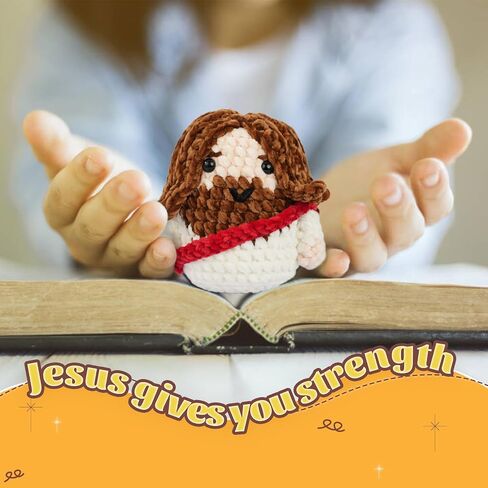 Little Jesus Figures, 5" Handmade Crochet Jesus Plush Doll ,Christian Gifts for Women and Men, Emotional Support Crochet Plush Toy for Coworkers and Friend, Sister Birthday Unique Gifts,Get Well Gifts for Mom and Grandma, Perfect for Easter, Christmas, an in Saudi Arabia