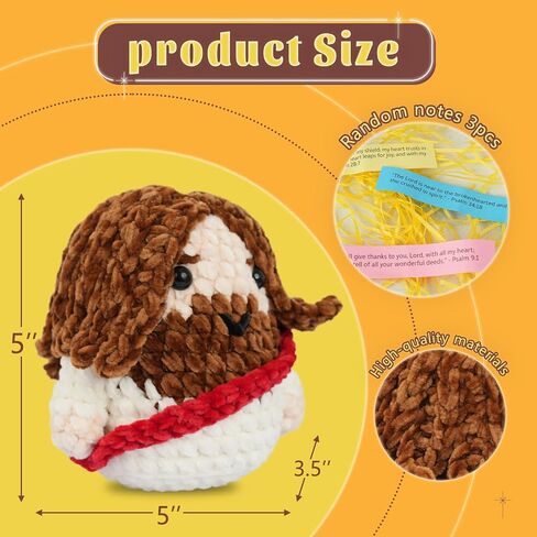 Little Jesus Figures, 5" Handmade Crochet Jesus Plush Doll ,Christian Gifts for Women and Men, Emotional Support Crochet Plush Toy for Coworkers and Friend, Sister Birthday Unique Gifts,Get Well Gifts for Mom and Grandma, Perfect for Easter, Christmas, an in Saudi Arabia