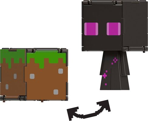 Mattel Minecraft Flippin’ Figs Figures Collection with 2-in-1 Fidget Play, 3.75-inch Scale, Large Heads & Pixelated Design (Characters May Vary) in Saudi Arabia