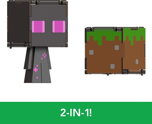 Mattel Minecraft Flippin’ Figs Figures Collection with 2-in-1 Fidget Play, 3.75-inch Scale, Large Heads & Pixelated Design (Characters May Vary) in Saudi Arabia
