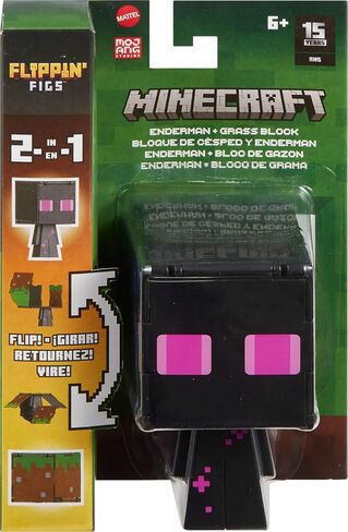 Mattel Minecraft Flippin’ Figs Figures Collection with 2-in-1 Fidget Play, 3.75-inch Scale, Large Heads & Pixelated Design (Characters May Vary) in Saudi Arabia