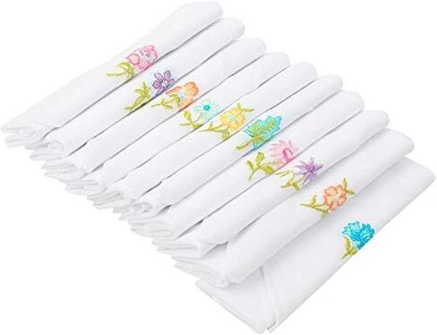 Caruso Italy Women's 100% Pure Cotton Hankerchief | Lady's handkerchief, Soft Hanky | - Pack of 10 in Saudi Arabia