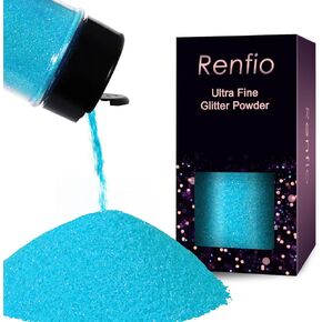 Renfio Ultra Fine Glitter Powder Metallic Resin Glitter 2.11 Oz (60g) PET Flakes Crafts Sequins 1/128" Black Glitter Epoxy Chips Flakes for Tumblers Slime Halloween Decorations - Deep Black