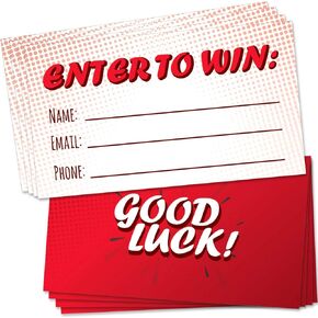 200 Raffle Tickets 3.5"x2" - Enter to Win Entry Form Cards for Contest, Raffles, Ballot Box, 50/50, Auction and More - with Space for Name, Email Address and Phone Number Fields
