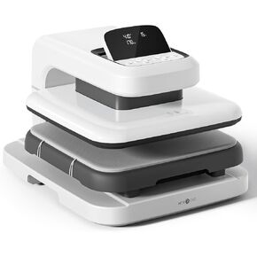HTVRONT Auto Heat Press 2 - آلة ضغط حراري للقمصان ذات ضغط قابل للتعديل وارتفاع تسخين أعلى، تسخن بسرعة وبشكل متساوٍ بالضغط الحراري 15 × 15 لـ HTV، والتسامي، ومشاريع الضغط الحراري