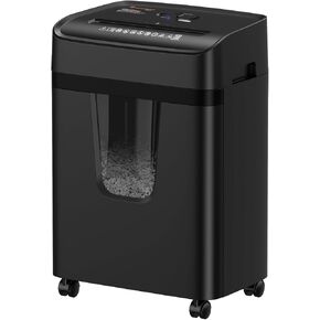 Bonsaii 12 Sheet Paper Shredder for Home Office, Heavy Duty Shredder with 5.5 Gal Pullout Bin, 15 Mins Running Time, Cross Cut Shredder for CD, Credit Card, Document, Mail P-4 Security Level