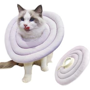 Soft Cat Cone Collar (S Size), Cat Donut/Cat Cones to Stop Licking, Comfy Soft Recovery Collar for Cats/Kitten After Surgery, e-Collar/Elizabethan Collar