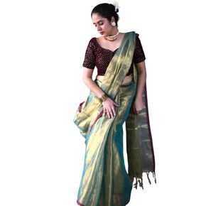 Sundarii Tissue Saree | Wedding & Festive Wear Saree for Women with Blouse piece in Kuwait