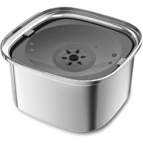 Decflow 3L Dog Water Bowl Stainless Steel Slow Drinking Dog Bowl with Lid, No Spill Water Bowl for Large Dogs Splash Proof Vehicle Carried Travel Pet Water Bowl Dispenser for Messy Drinkers