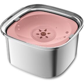 Decflow 3L Dog Water Bowl Stainless Steel Slow Drinking Dog Bowl with Lid, No Spill Water Bowl for Large Dogs Splash Proof Vehicle Carried Travel Pet Water Bowl Dispenser for Messy Drinkers
