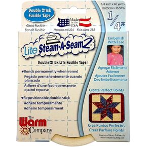 Warm Company Lite Steam-A-Seam 2 Double Stick Fusible Web Tape -1/4" X 40 Yards