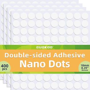 400 Pcs Double Sided Tape Museum Putty Sticky Dot, Removable Non-Marking 10mm/0.39" Round Adhesive Dots Clear Poster Putty for Crafts Balloons Festival Home Office Party Decorations