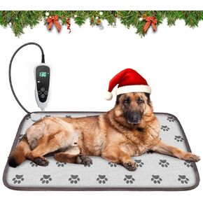 Large Dog Heating Pad 34x21in Waterproof Pet Heating Pad for Dogs Smart Thermostat Switch, Whelping Supplies Heated Dog Bed,Adding Wire Rope Wires Puppy Heating Pad Mat-Whelping Box for Dogs