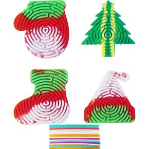 JCSD Sensory Activity Board 4PCS Christmas Sensory Activity Board Sensory Toys Sensory Toys Fidget Toy for Kids with Autism