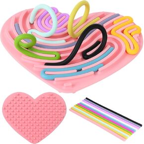 Sensory Activity Board Sensory Toys for Kids Calming Fidget Toy for Stress Relief,Anxiety,ADHD,Silent & Mess-Free,Autism Sensory Products for Kids 3+ & Adults,Kids Travel Activity Toys (Pink)