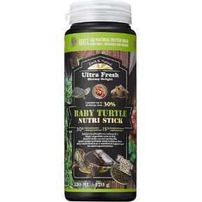 Ultra Fresh Floating Baby Turtle Food, All Natural Ingredients, Wild Sword Prawn, Calcium Vitamin D Enriched for Picky Aquatic Turtles, Baby Turtle Nutri Stick 1.6 oz in Saudi Arabia