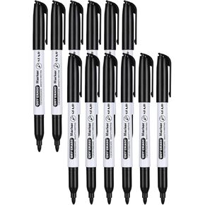 Fine Tip Dry Erase Markers - 24 Pack Black Whiteboard Erasable Markers Bulk for Kids Adults, Ideal for Classroom School Office Home Use on White Board, Non-Toxic Easy Clean