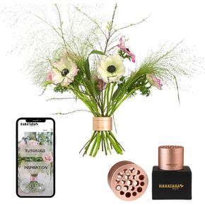 Hanataba Original, Bouquet Holder, 2 pcs, The Original Spiral Ikeabana Stem Holder, Hanataba Flower Arranger Twist, Invented in Sweden (Pink Champagne)