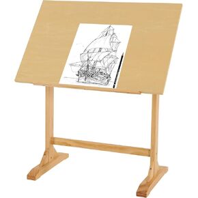 VISWIN 24'' x 35" Wood Artist Drafting Table, Adjustable Height & Angle, Solid Pine Wood Drawing Table, Art Table for Adults, Studio Painting Table, Craft Desk for Drawing, Drafting, Writing, Reading
