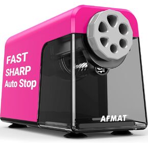 Electric Pencil Sharpener Heavy Duty, 6 Holes, Auto Stop AFMAT Pencil Sharpeners for School, Classroom Electric Sharpener for 6-11mm Pencils, 7000 Sharpening Times, Do not Eat up Colored Pencils