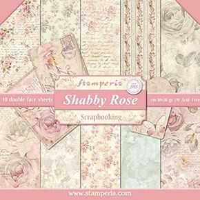 Stamperia Intl Double-Sided Paper Pad-Shabby Rose, 30.5 x 30.5 (12" x 12"), Multicoloured