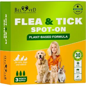 Flea and Tick Prevention for Small Dogs & Cats, Rabbits - Natural Flea Treatment & Pest Control - Topical Flea & Mosquito Repellent for Puppy and Kitten - All Pets