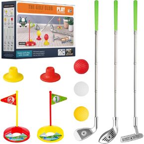 Liberry Toddler Golf Set for 3 4 5 6 Years Old Boys Girls, Retractable Kids Golf Clubs Set with Putting Mat & Golf Cornhole Board, Outdoor Indoor Sports Toy Birthday Gift