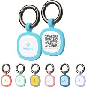 Pawaii Silent Silicone Dog ID Tag, Modifiable Pet Online Profile and Emergency Contacts, Scan QR for Instant Location Alerts, 1 Pack (Deep Sea Blue)