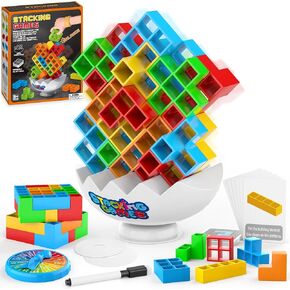 70Pcs Tetra Tower Game for Kids & Adults, Tetris Board Game for Kids 4-8 8-12, Team Building Blocks Toy, Stack Attack Family Party Game, Toys, Gift