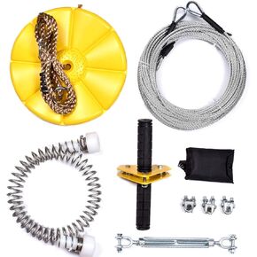 95 feet Zip line Kit with Stainless Steel Spring Brake and Seat