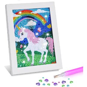 ZALIAFEI Diamond Art for Kids with Frames, Mosaic Gem Sticker Art Projects Kits, Holiday Crafts Supplies Gifts for Girls Boys Ages 6 7 8 9 10 11 12
