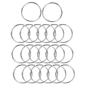 Loose Leaf Binder Rings Office Book Ring Clips 2 inch (20 Pack) for Index Cards Note Paper Metal Nickel Plated (Silver)