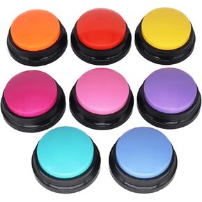 Recordable Dog Buttons 8 Color, Dog Buttons for Communication, Training Your Dog/Cat to Talk, Talking Pet Buttons, Dog Training Set, 30 Second Record & Clear Playback, Gift for Dogs/Cats