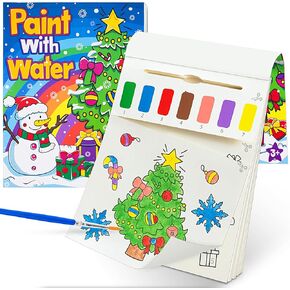 Christmas Water Coloring Book for Kids, Paint with Water Book-Arts and Crafts for Kids, Watercolor Painting Kit for Girls Boys Holiday Games Birthday Christmas Gift for Kids 3 4 5 6 7 8