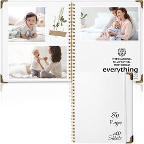 Joyberg Scrapbook 80 Pages, Scrapbook Supplies 8 x 8 In, Scrapbook Album Suitable for Album Memory Book Wedding, Anniversary Family, DIY Craft Projects (Brown)