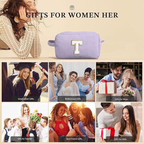YOOLIFE Gifts for Teens Girls - 3 4 5 6 7 8 9 10 11 12 13 14 15 16 Year Old Girl Birthday Gifts, Teen Girl Gifts Trendy Stuff, Personalized Monogram Initial Makeup Bag, Travel Toiletry Pouch, Letter M in Saudi Arabia