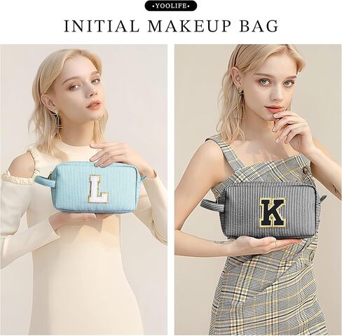 YOOLIFE Gifts for Teens Girls - 3 4 5 6 7 8 9 10 11 12 13 14 15 16 Year Old Girl Birthday Gifts, Teen Girl Gifts Trendy Stuff, Personalized Monogram Initial Makeup Bag, Travel Toiletry Pouch, Letter M in Saudi Arabia