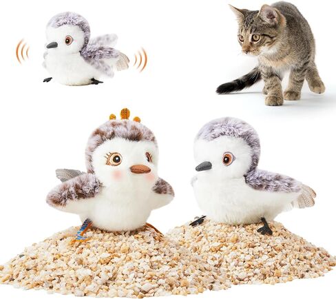Potaroma Cat Toys Flapping Bird (No Flying), Lifelike Sandpiper Chirp Tweet, Rechargeable Touch Activated Kitten Toy Interactive Cat Exercise Toys for All Breeds Cat Kicker Catnip Toys 4.0" in Kuwait