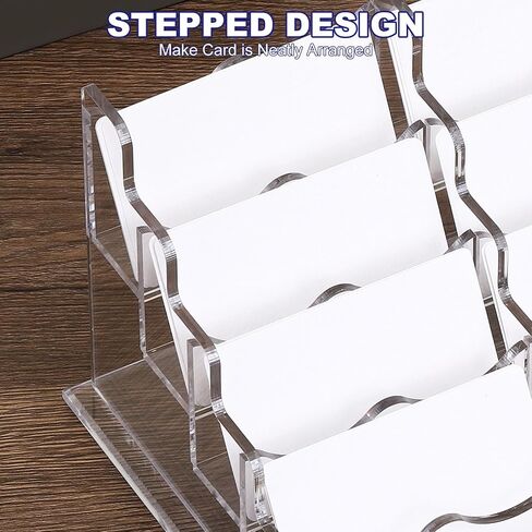 PATIKIL Business Card Holder for Desk, 3 Tiers 9 Slots Business Card Holders Clear Acrylic Card Stand Organizer Cards Display for Office Exhibition in Saudi Arabia