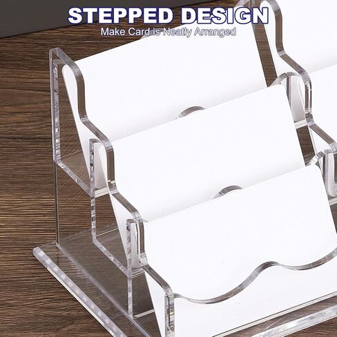 PATIKIL Business Card Holder for Desk, 3 Tiers 9 Slots Business Card Holders Clear Acrylic Card Stand Organizer Cards Display for Office Exhibition in Saudi Arabia
