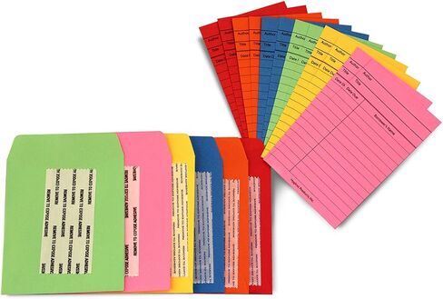 Hygloss Products, Inc 150 Colored Self-Adhesive Library Pockets and Cards, Sets in Saudi Arabia