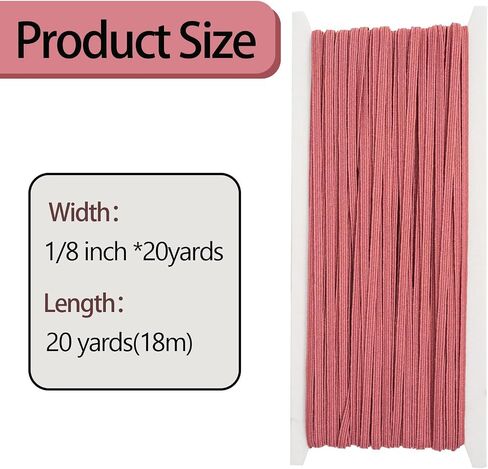 Black Elastic Band for Sewing, 1/8 inch 20 Yards High Elasticity Elastic Cord Stretch Strap Elastic Rope Knit Elastic Spool for Sewing DIY Crafts in Saudi Arabia