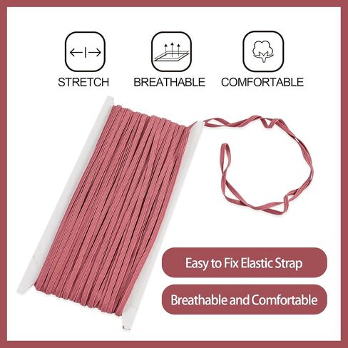 Black Elastic Band for Sewing, 1/8 inch 20 Yards High Elasticity Elastic Cord Stretch Strap Elastic Rope Knit Elastic Spool for Sewing DIY Crafts in Saudi Arabia