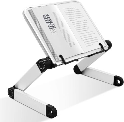 Book Stand Laptop Stand Adjustable Book Holder Tray with Page Paper Clips Ergonomic Multi Heights Angles Adjustable Cooking Bookstands for Textbook Recipe Magazine Laptop Tablet Portable in Saudi Arabia