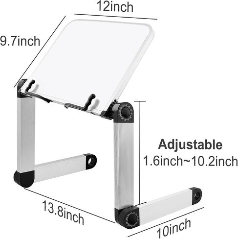 Book Stand Laptop Stand Adjustable Book Holder Tray with Page Paper Clips Ergonomic Multi Heights Angles Adjustable Cooking Bookstands for Textbook Recipe Magazine Laptop Tablet Portable in Saudi Arabia