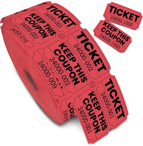Pm Company 1000 Raffle Tickets Double Roll, 50/50 Blue Raffle Tickets for Events, Carnivals, Fundraisers, Classroom Rewards, and Prizes - 180 GSM Premium Quality in Saudi Arabia