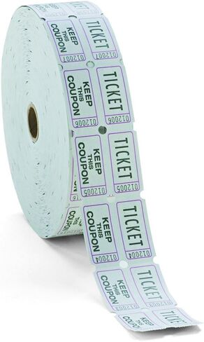 Pm Company 1000 Raffle Tickets Double Roll, 50/50 Blue Raffle Tickets for Events, Carnivals, Fundraisers, Classroom Rewards, and Prizes - 180 GSM Premium Quality in Saudi Arabia