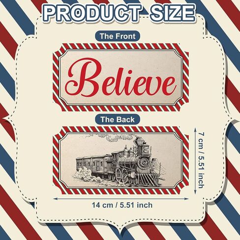 Christmas Believe Ticket Train Ticket for Kids Believe Ticket Paperboard Tickets Sign Decor Funny Christmas Believe Ticket for Kid Carnival Christmas Party (48 Pcs) in Saudi Arabia